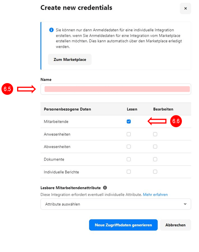6. Notwendige API-Zugriffsdaten auf Personio generieren
