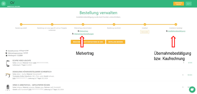 Mietvertrag/ÜB abrufen